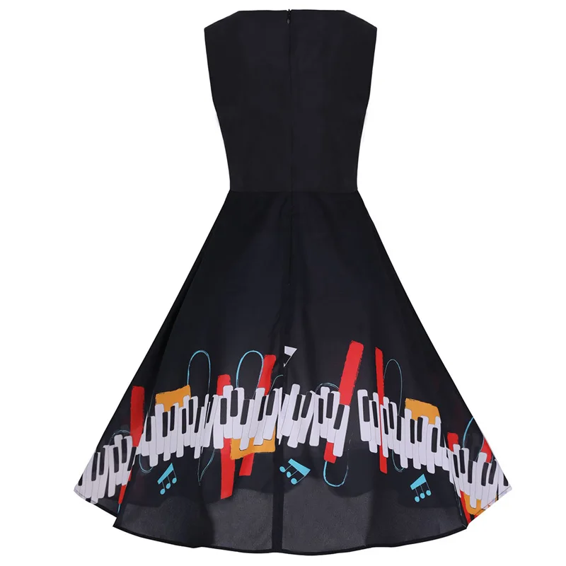 Плюс размер 4XL женское платье с музыкальным принтом Pin UP одежда Vestidos лето Ретро