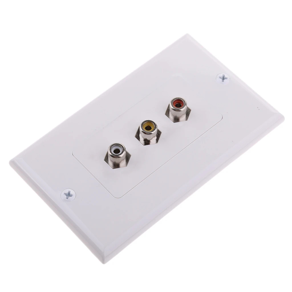 3 RCA видео желтый и красный белый аудио разъем AV настенная пластина украшения
