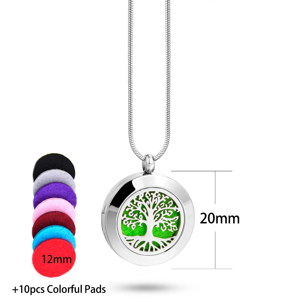 Ожерелье медальон из нержавеющей стали для ароматерапии 20 мм|diffuser necklace|locket