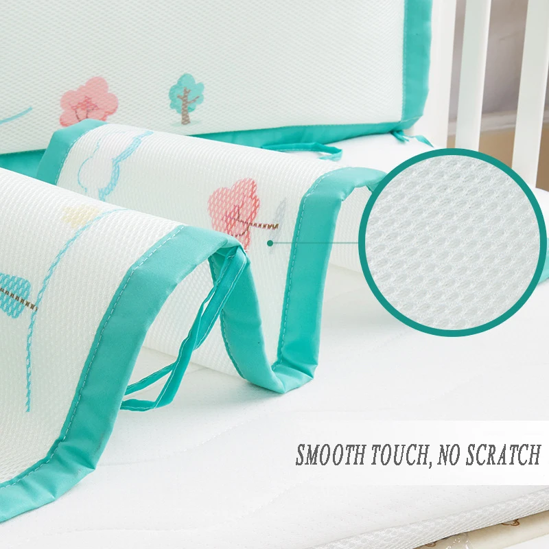 Хлопковый защитный бампер для детской кроватки комплект мягкий съемный моющийся