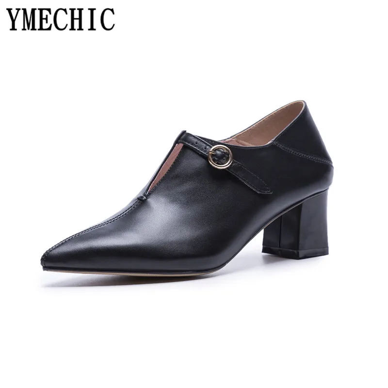 Женские офисные туфли лодочки YMECHIC Новинка осени 2018 классические с острым носком