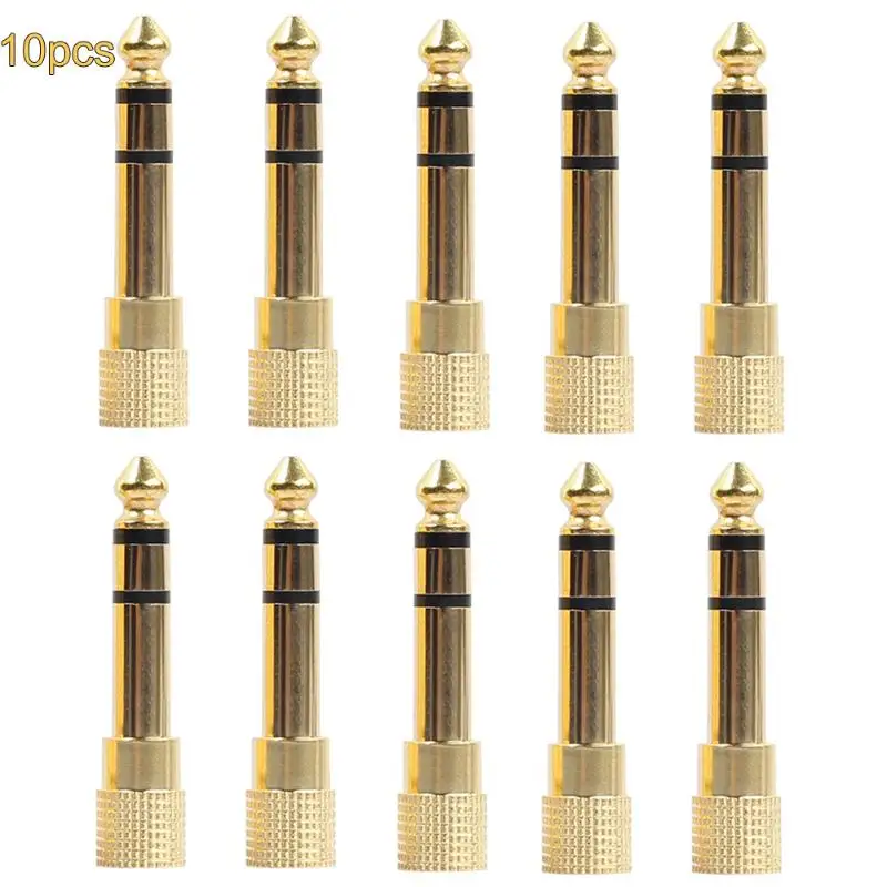 1/2/10pcs Audio Jack Gold Plated Plug TRS 1/4 &quot(6.3 mm) to 1/8 inch(3.5mm) Male Female Stereo Adapter | Обустройство дома
