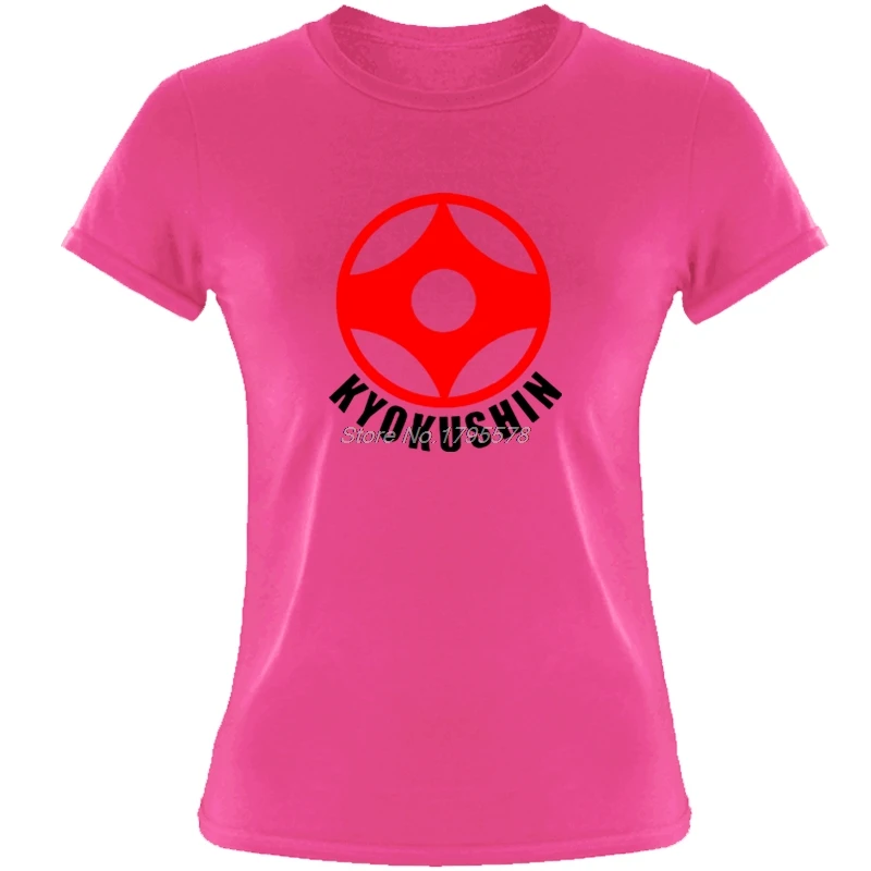 Rose Свободные черные женские футболки, футболки Kyokushin Karate Masutatsu Oyama Karate Japan-Custom Girl, футболки, футболки с принтом, топы - Цвет: Rose