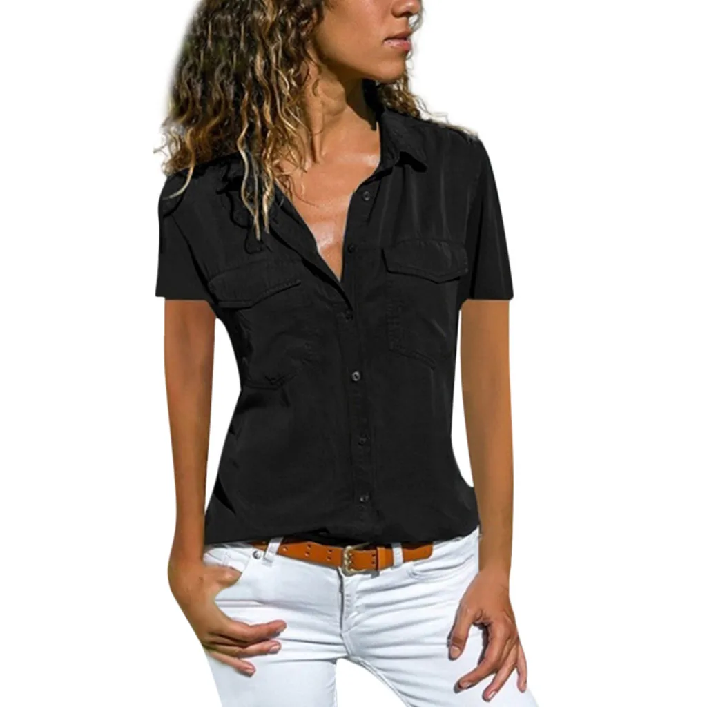 Женская футболка blusa летние топы размера плюс Однотонная с коротким рукавом