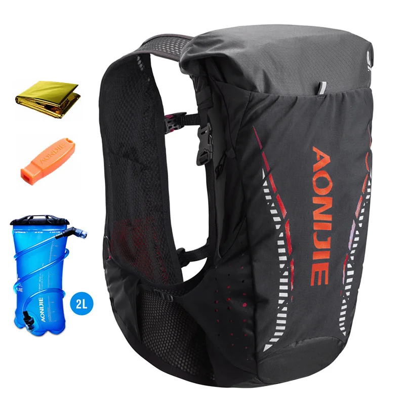 Black Red Set A AONIJIE уличный спортивная сумка Trail бег рюкзак легкий гидратации жилет для 2 LWater мочевого пузыря пеший Туризм Кемпинг марафон - Цвет: Black Red Set A