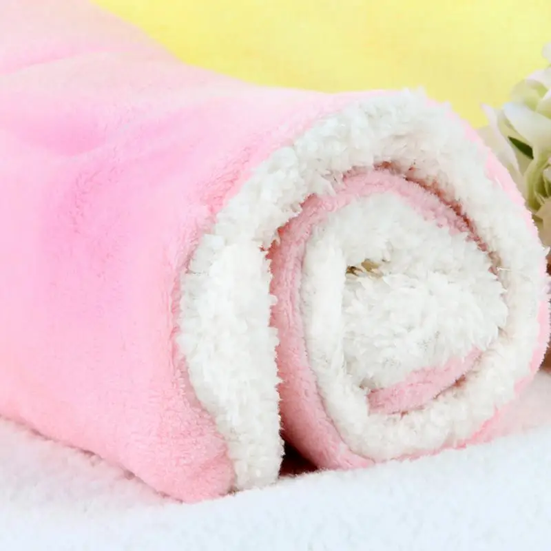 pink Зимняя Милая подушка для питомца, коврик для собаки, теплый Звездный принт, щенок, матрас из флиса, маленькое одеяло для собак, кровать для кошки, коврик 50*32 см - Цвет: pink