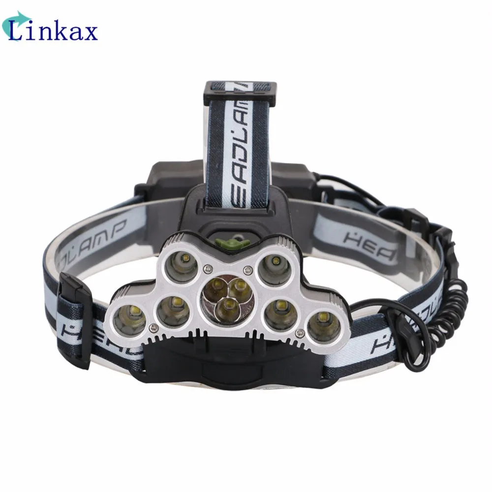 USB Перезаряжаемый 9 LED светодиодный налобный фонарь Головной cree XM L T6 для