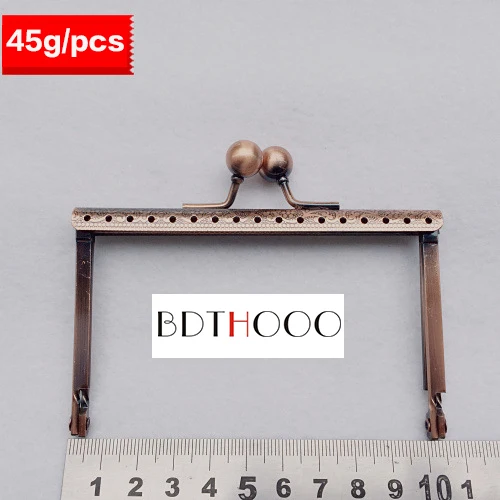 Red Copper 10,5 см квадратная металлическая ручка-каркас для кошелька для сумки-клатча, аксессуары для сумок, для изготовления застежек-поцелуев, замок, Античная бронзовая фурнитура для сумок - Цвет: Red Copper