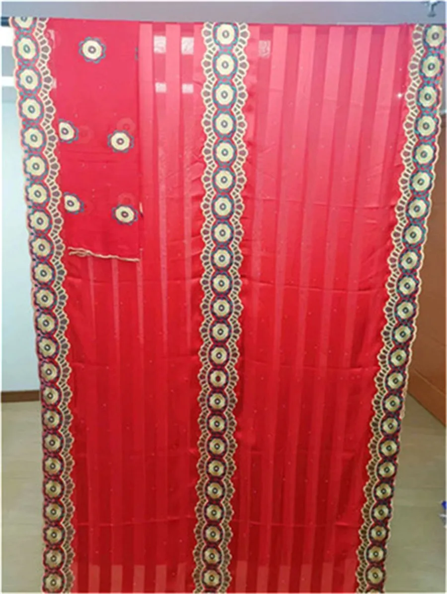 Швейцарская кружевная ткань с камнями Красная атласная шелковая farbic coton