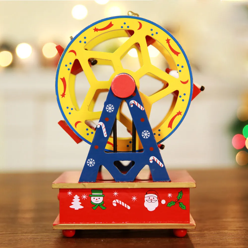 Креативная Рождественская деревянная музыкальная шкатулка подарок