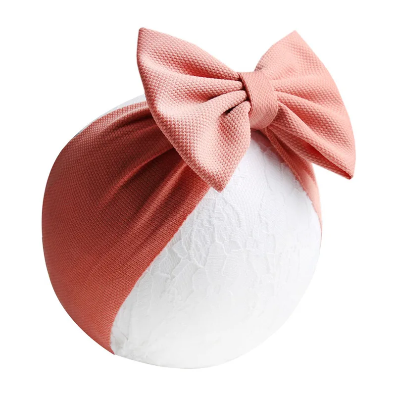 

2019 New Big Bow Headband For Girls Solid Large Hair Bows Elastic Turban Head Wraps Kids Top Knot Hairband Hair Accessories