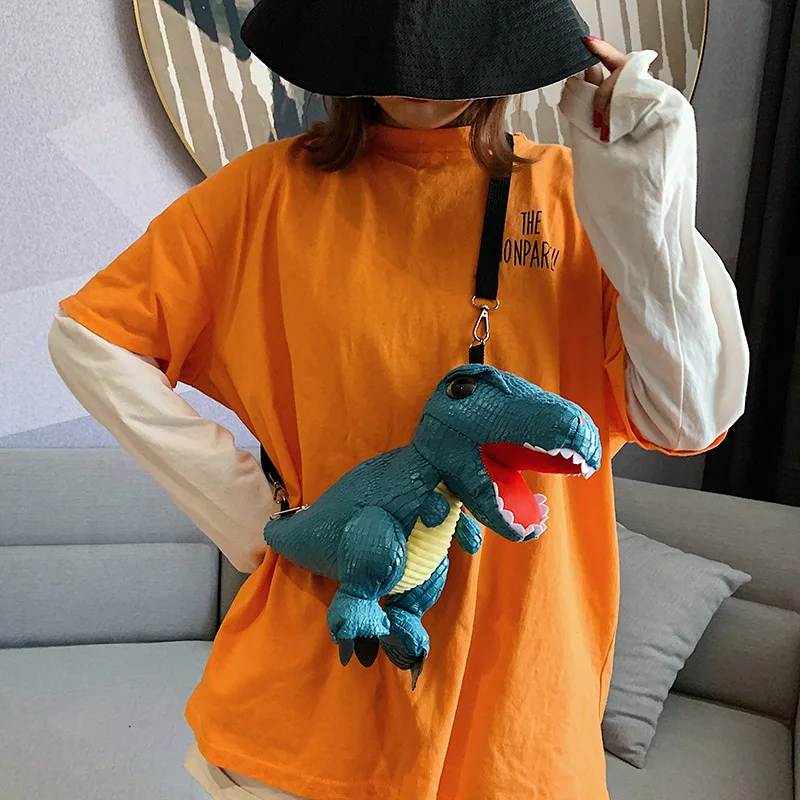 Женская нагрудная сумка в форме динозавра дизайнерские сумки для девочек с