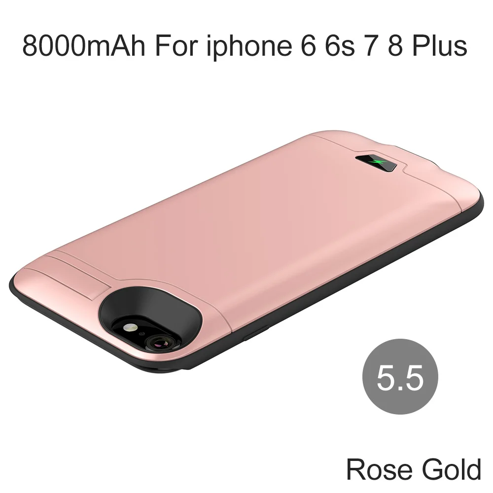 8000mAh for 5.5 XGODY 8000 мАч сверхмощный аккумулятор чехол для iphone 6 6s 7 8/Plus внешний смарт-аккумулятор зарядное устройство чехол для iphone 4,7 5,5 - Цвет: 8000mAh for 5.5