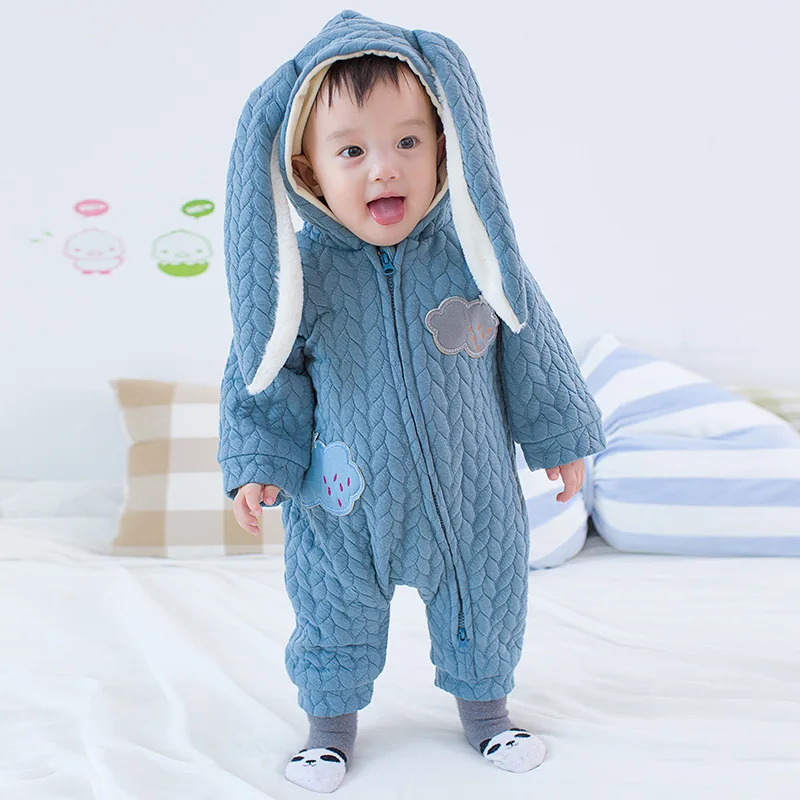 baby clothes Детские комбинезоны; зимняя плотная одежда для альпинизма; теплый комбинезон для новорожденных мальчиков и девочек; вязаный свитер; Рождественская верхняя одежда с капюшоном; комбинезоны - Цвет: baby clothes