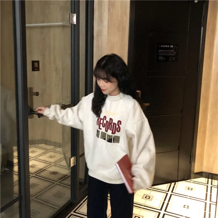 YouGeMan осень зима Женская толстовка, пуловер, Свитшот корейский Ulzzang Harajuku с длинным рукавом Толстовка Женская флисовая толстовка