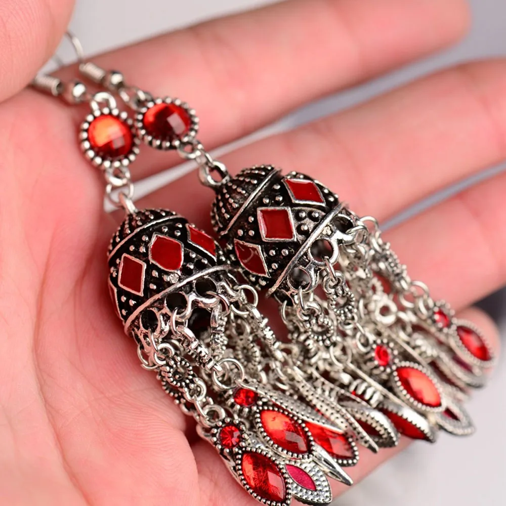 Модные богемные серебряные золотые серьги подвески ручной работы для Болливуда