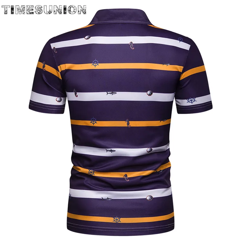 Летняя Новинка 2020 Мужская рубашка поло с принтом акулы деловая Повседневная Homme