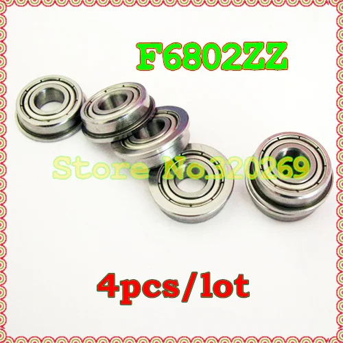 4 шт. фланцевые шарикоподшипники F6802 ZZ 15x24x5 мм|15mm shaft|shaft 15mm |