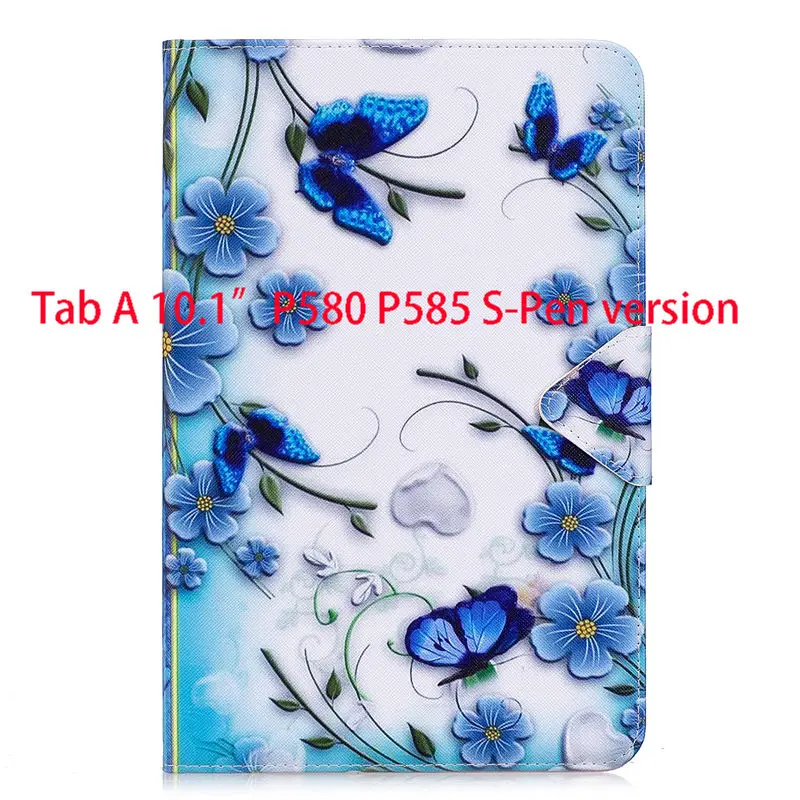 B073 Чехол для планшета для samsung Galaxy Tab A, A6, 10,1,, P580, P585, SM-P580, с S ручкой, чехол, модный, для девочек, с кошкой, с подставкой, кожаный чехол - Цвет: B073