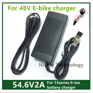 54 6v2a electric bike lithium battery charger for 48v lithium battery pack 3 pin female connector xlrf xlr 3 sockets free global shipping
