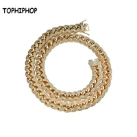 hiphop new style male cubic zircon micro paved gold color bling all iced out jewelry cuban chain 18mm width necklace