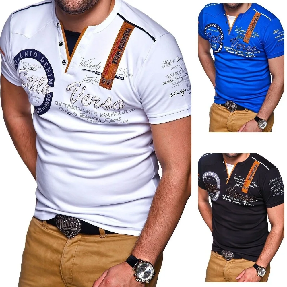 Летние Для мужчин печати Повседневное футболка мужской Рубашка с короткими