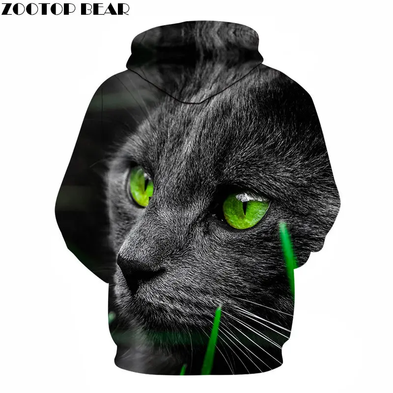 Angry Night Cat объёмный рисунок(3D принт) Толстовка для мужчин женщин спортивный костюм с капюшоном Модный пуловер одежда с капюшоном для улицы весеннее пальт