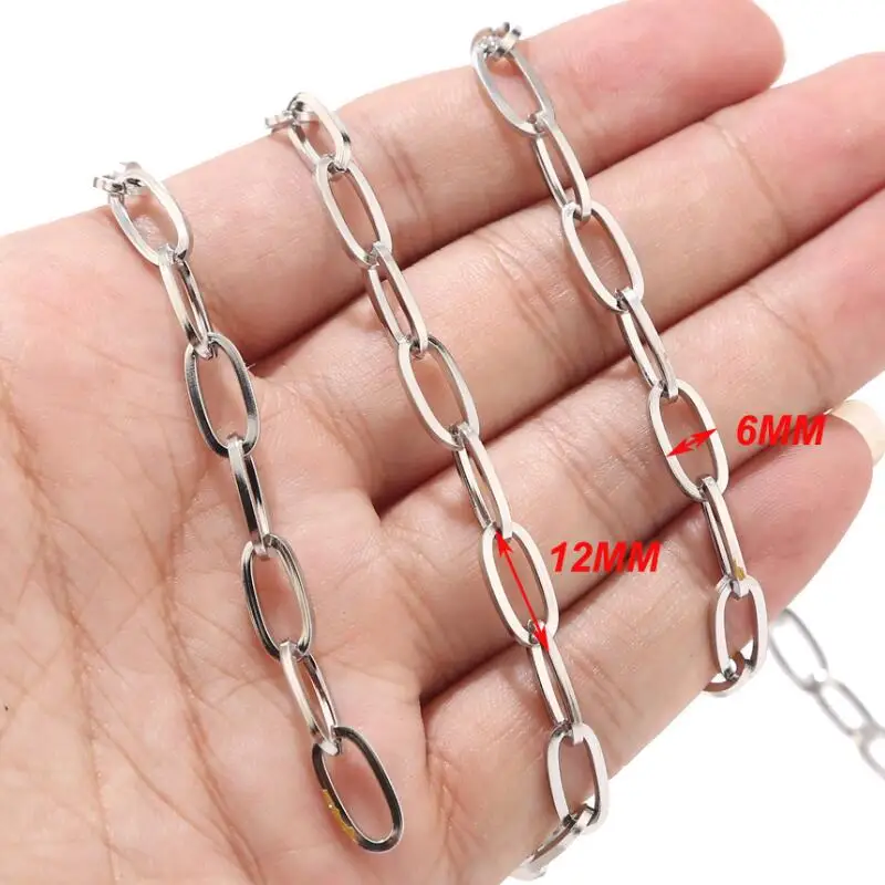 steel color Новая одежда подвесная 304 Катушка из нержавеющей стали цепь серебристого цвета Изготовление Бижутерии - Цвет: steel color