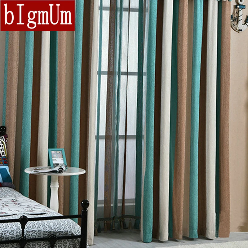 Вертикальные занавески bIgmUm из синельной ткани 70%-90% затеняющие шторы для гостиной