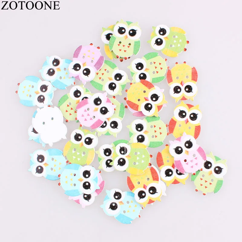 ZOTOONE 100 шт. смешанные деревянные пуговицы милые декоративные с рисунком птицы 2
