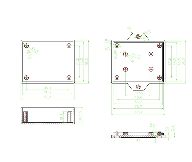 10 шт./лот настенные корпуса из АБС пластика для печатной платы размера очень