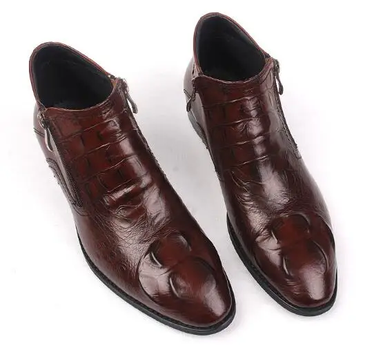 

Деловая кожаная обувь с высоким верхом, мужские кожаные ботинки с острым носком, мужские ботинки, короткие ботинки, Модные Кожаные Ботинки ...