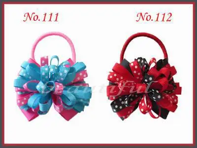 

Free Shipping 50pcs BLESSING Good Girl Hair Accessories Boutique 3" Fireworks Hair Bow Elastic 177