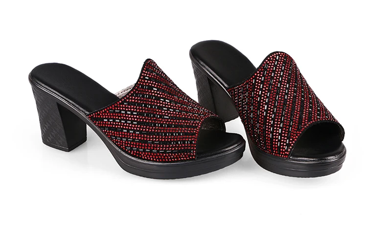 

GKTINOO Platform Women Slipper's Ladies Summer Slippers Shoes Women High Heels Fashion Rhinestone Summer Shoes