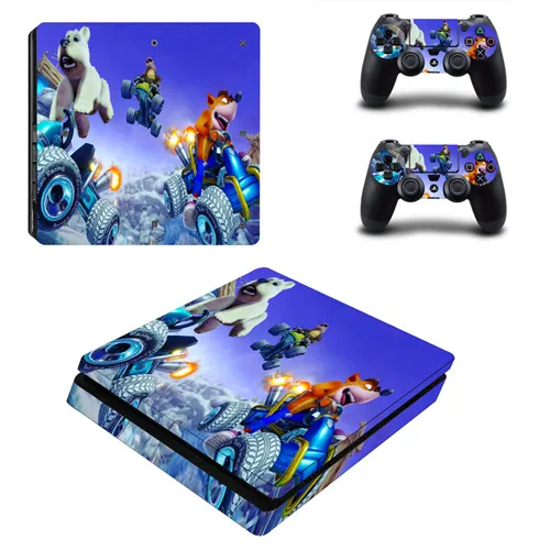 KYSP4S-1181 Crash Team Racing Nitro Fueled CTR виниловая наклейка защитная наклейка для Playstation 4 PS4 тонкая консоль и кожаная наклейка на контроллер - Цвет: KYSP4S-1181