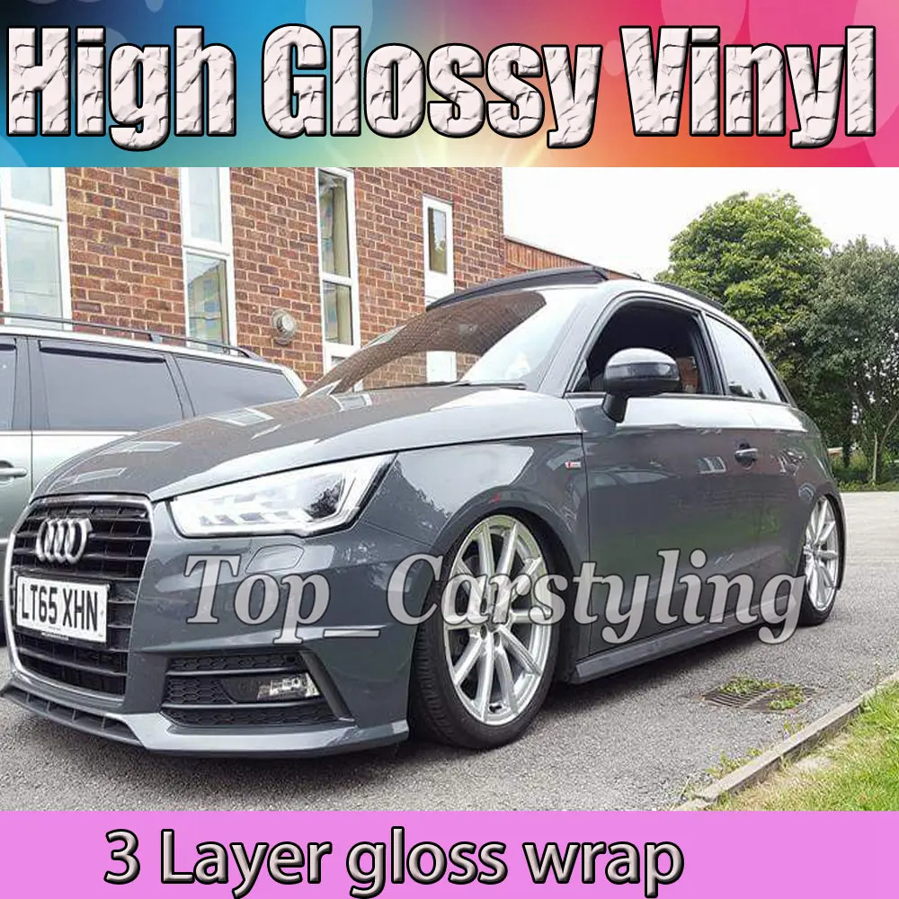 Блестящая цементная серая виниловая оболочка Nardo с 3 слойной оболочкой для