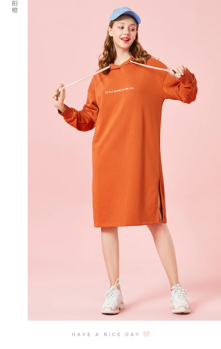 SEMIR женское платье-толстовка с капюшоном, с разрезом, спортивная толстовка, платье с капюшоном на подкладке, с кулиской