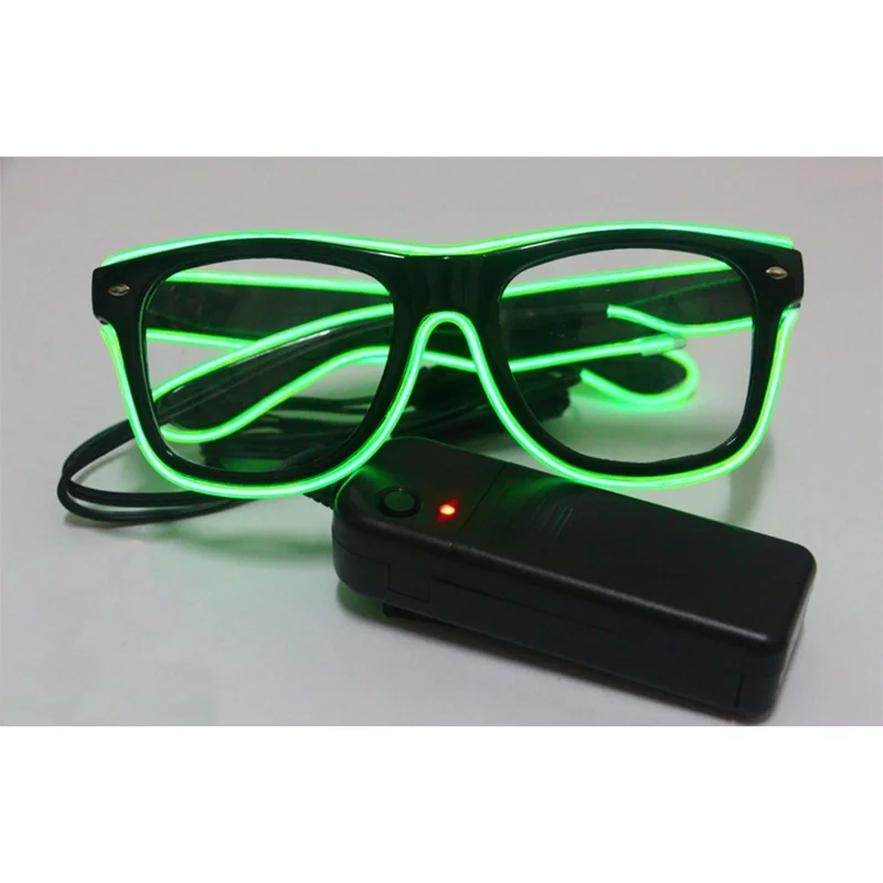 Модные светодиодные очки с электропроводом солнцезащитные мигающие Helloween для
