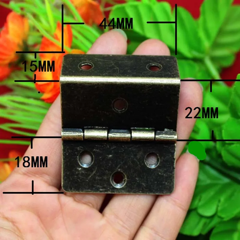 

Cabinet Door Luggage Hinge,Double Hinge Decor,Furniture Decoration,Antique Vintage Old Iron Hinges,Bronze Tone,44*45*22mm,12pcs