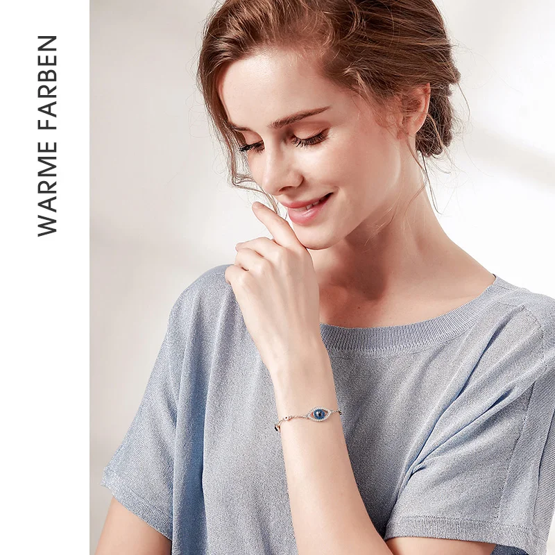 Женские браслеты Swarovski с кристаллами и созвездием модные серебряные голубыми