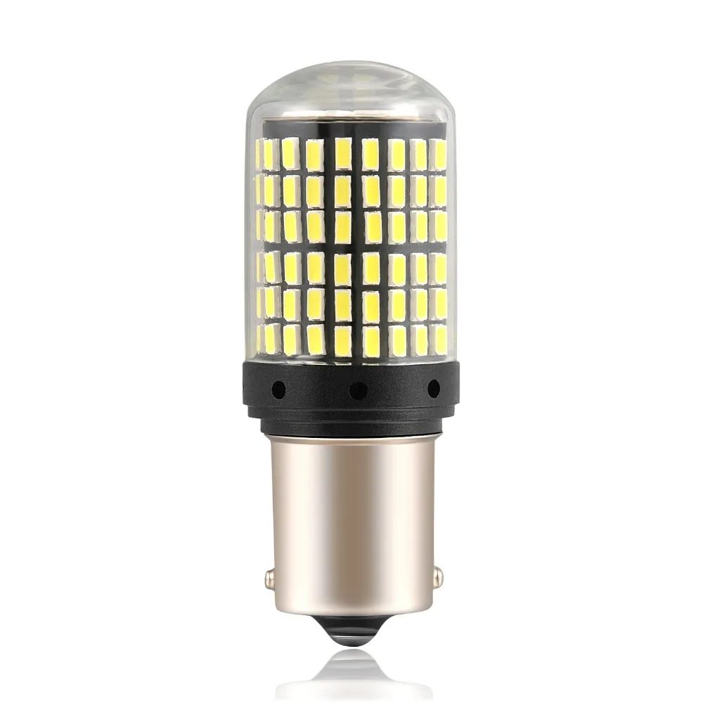 1 шт. 1156 P21W BA15S PY21W BAU15S Canbus 144SMD 12-24V без гипервспышки задний тормоз указатель