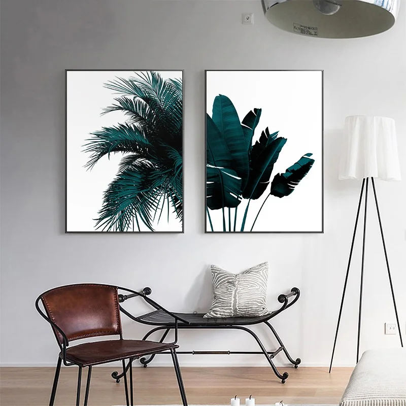 Растительный Лист настенная живопись холст скандинавские постеры и принты