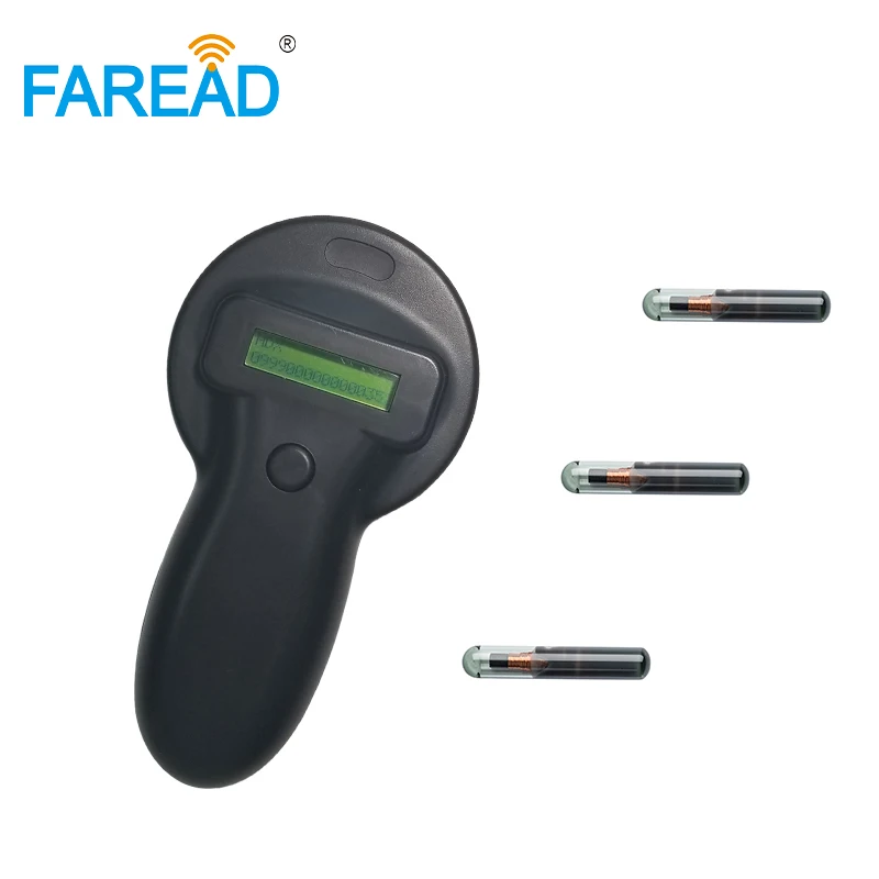 

x10pcs RFID 1.4*8mm implantable glass tag Animal Microchip transponder+1pc FDX-B ISO11784/785 RFID animal USB ID tag Reader