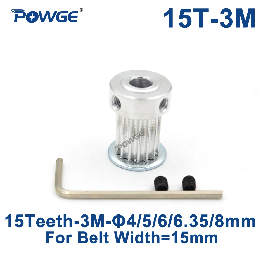 Зубчатый шкив POWGE HTD 3M с 15 зубцами 1 шт. отверстие 4/5/2/6/6/8 мм ширина 3 м зубчатый ремень HTD3M Зубцов T ЧПУ|pulley bike|pulley
