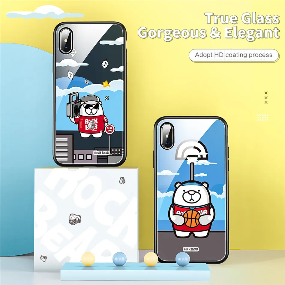 Защитный чехол для iPhone X/xs/xr/xs max ROCK из закаленного стекла 2018 5 8 6 1 дюйма тонкая