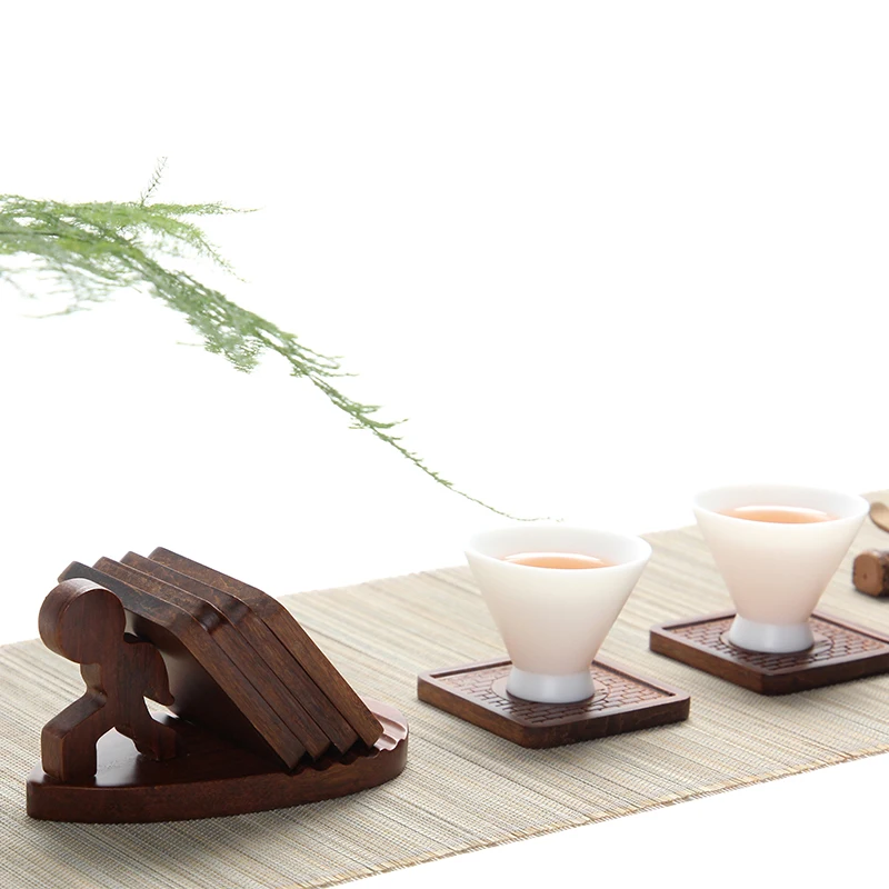 TS 7-pcs китайский Стиль бамбуковые подставки Gongfu чашка коврики | Дом и сад