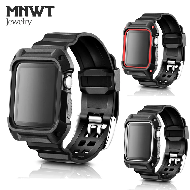 MNWT для Apple Watch 1 2 3 защитный чехол из ТПУ с ремешком браслет 38 мм 42 Серия iwatch