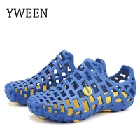 yween mens sandals summer casual unisex hollow jelly breathable shoes men women beach tourism sandals big size