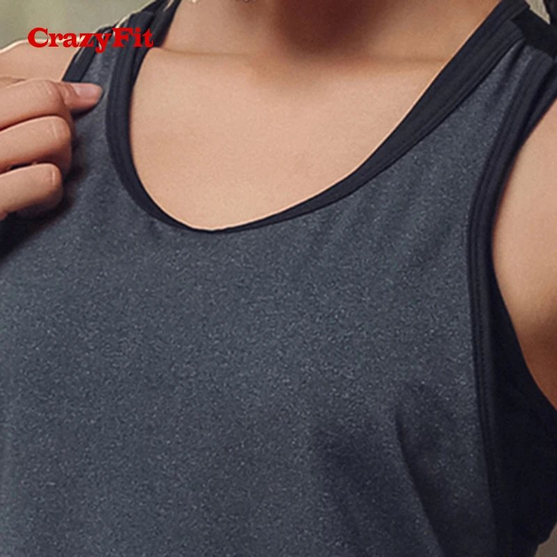 Топ для йоги CrazyFit с бюстгальтером, спортивный бюстгальтер, майка для бега, спортзала, для женщин, для фитнеса, тренировки, женские топы с открытой спиной, одежда, спортивная рубашка