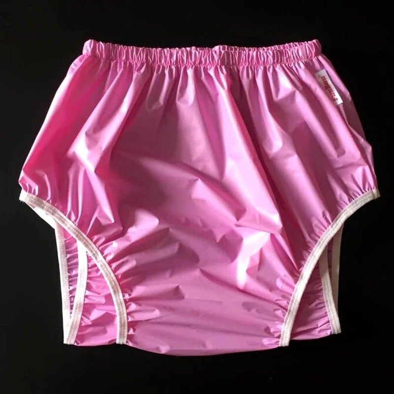 FUUBUU2217-pink-L-1PCS подгузники для взрослых не одноразовые подгузники ПВХ недержания шорты пластиковые брюки ABDL